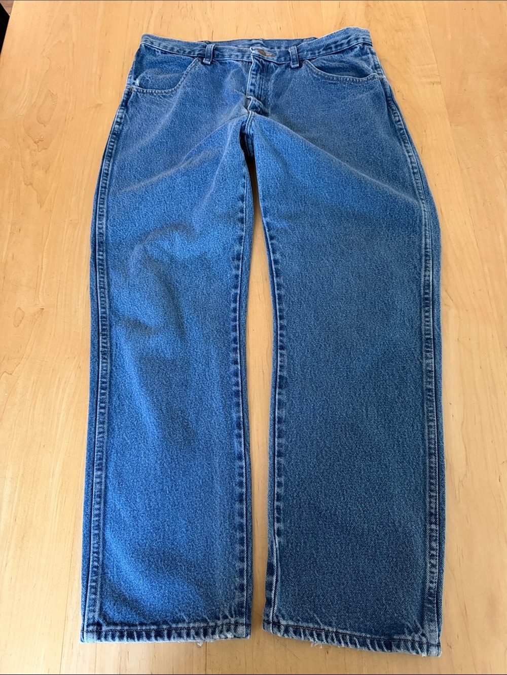 Rustler Straight-Leg Men's Denim Jeans in Blue 34x29.5